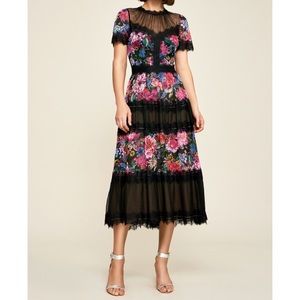 Tadashi Shoji Ravi Floral Tea-Length Dress